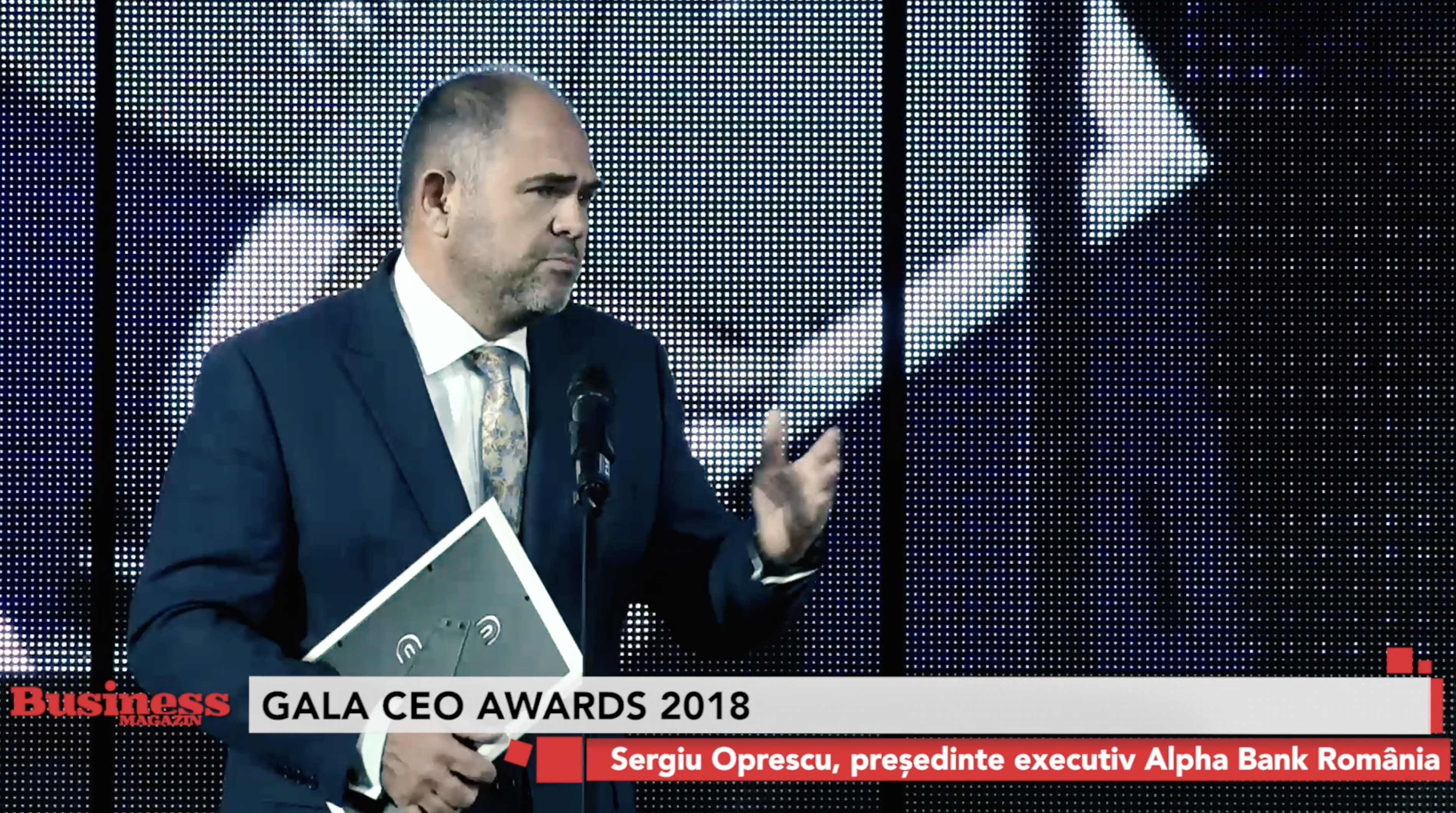 Sergiu Oprescu, președinte executiv Alpha Bank România - premiat la GALA CEO AWARD 2018 - VIDEO