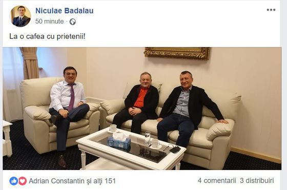 „La o cafea cu prietenii!”. Ministrul Bădălău a postat o fotografie în care apare alături de Dumitru Buzatu și disidentul Paul Stănescu