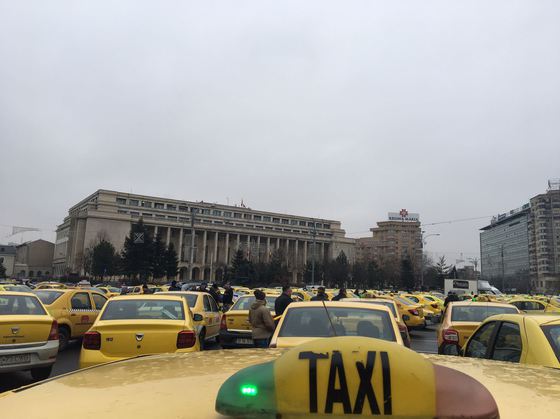 Piața Victoriei, blocată de un PROTEST al transportatorilor. Circulația restricționată în centrul Capitalei afectează traficul din București