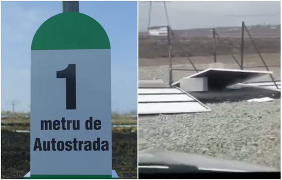 Metrul de autostradă din Suceava, VANDALIZAT. Ștefan Mandachi: Voi pune altă bornă. O voi schimba de fiecare dată, dacă se mai distruge | VIDEO