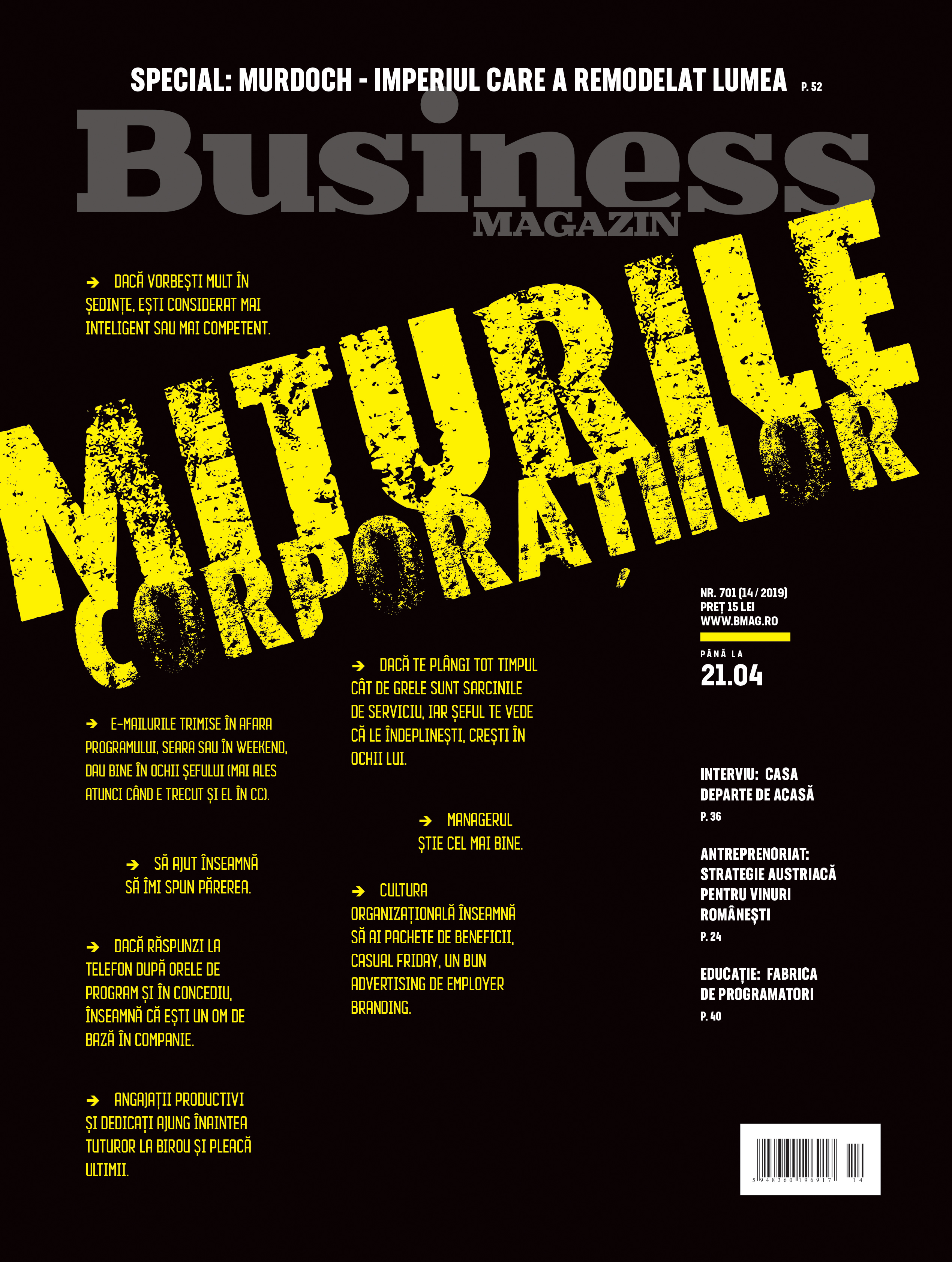 Citește în noul număr Business Magazin din 15 aprilie 2019 - VIDEO