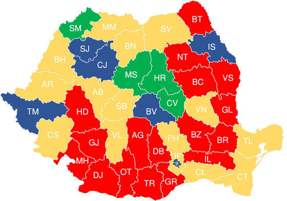 HARTA votului pe județe: Unde a câștigat USR și care sunt fiefurile PSD care au schimbat direcția