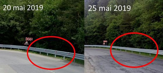 Plăcuțe refrectorizante, furate de pe un drum național, după doar cinci zile de la montarea lor | FOTO