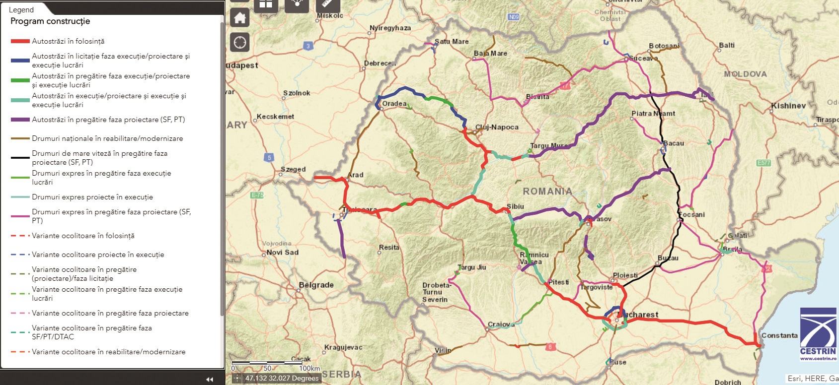 Cum va arăta infrastructura din România în câțiva ani: harta interactivă lansată de CNAIR promite multe autostrăzi, dar multe încă pe hârtie