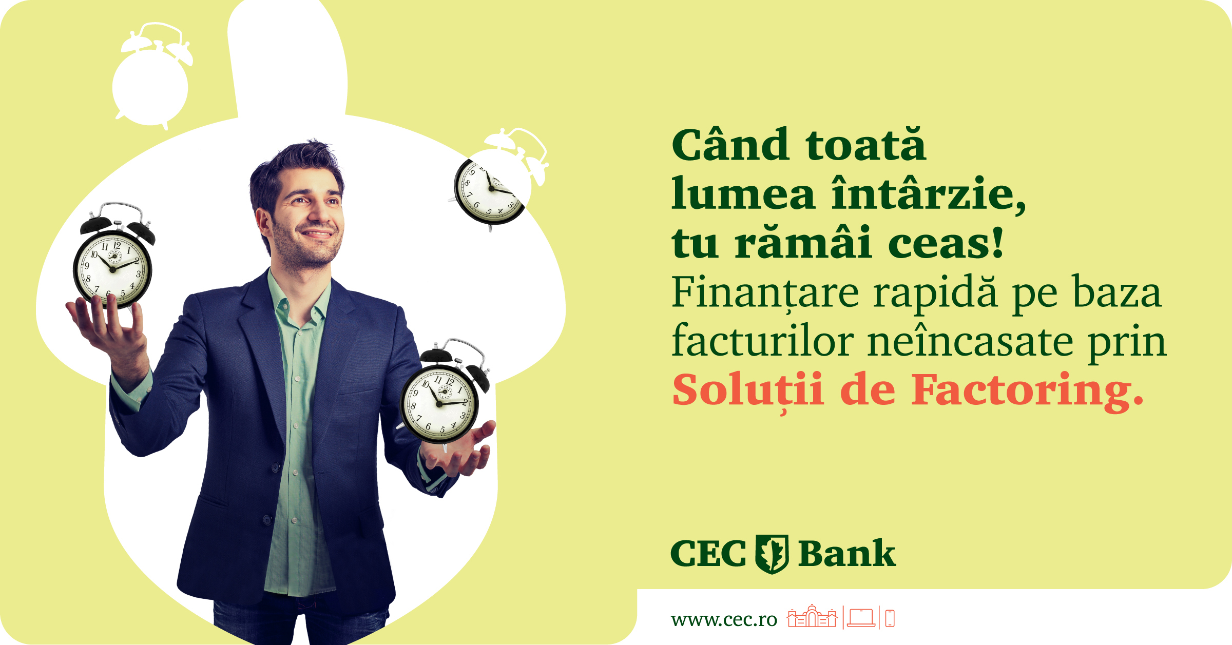 (P) CEC Bank îți oferă un produs care-ți permite să încasezi în avans facturile