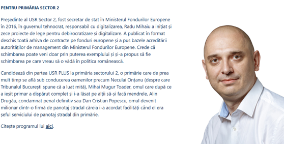 Surpriza de la Sectorul 2. Cine este misteriosul Radu Mihaiu (USR), candidatul alianței PNL-USR PLUS, dat noul primar al Sectorului 2