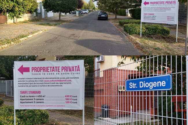Locuitorii dintr-un cartier din Arad, obligați să plăteasc abonament dacă vor să folosească drumul spre casă. Tarife sunt între 120 și 450 de euro pe lună