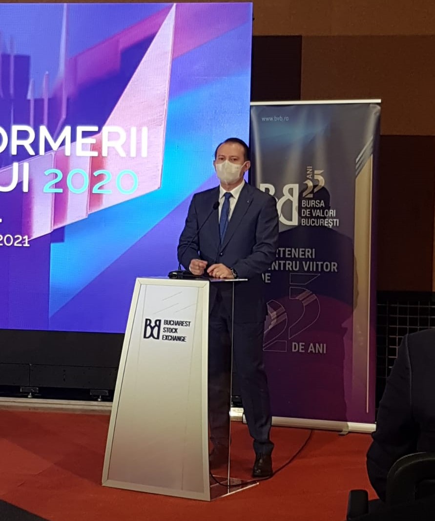 Premierul Florin Cîțu, la BVB: Proiectul de lege care dezgheață listările este în parlament și va fi aprobat în curând. Eliminăm acea tâmpenie populistă adoptată anul trecut prin care companiile nu mai aveau acces la piața de capital