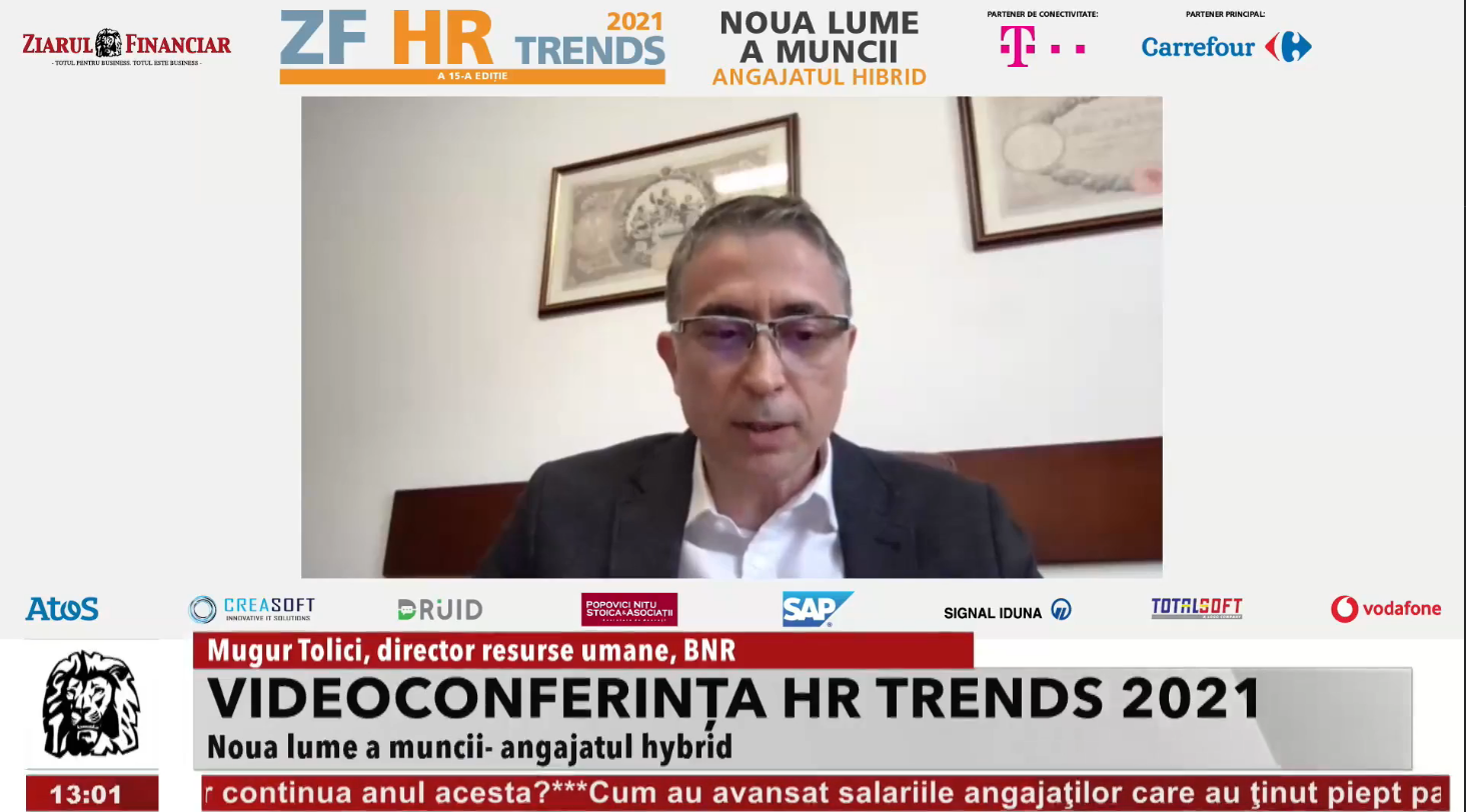Mugur Tolici, director resurse umane BNR: Cred că telemunca se va termina odată cu pandemia. Nu cred că e o soluție ce trebuie extinsă pentru că nu poți să te dezvoți stând în principal acasă