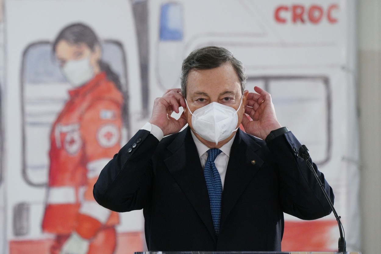 Efectele celui de-al treilea val: Premierul italian Mario Draghi are nevoie de un nou stimul pentru a finanța costurile lunare de carantină, estimate la 15 miliarde de euro
