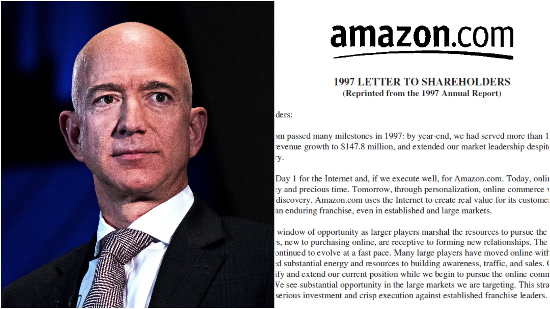 Scrisoarea incredibilă de acum 24 de ani către acționari a lui Jeff Bezos, fondatorul Amazon, care a reușit dintr-o idee să facă o companie de 1,7 trilioane dolari.