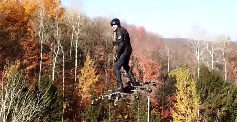 Un român a iventat prima DRONĂ pe care se poate zbura. Deține recordul mondial pentru cel mai lung zbor cu un hoverboard