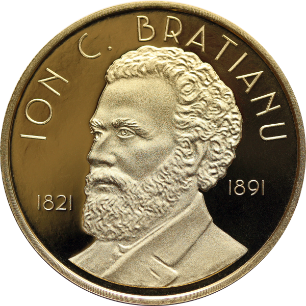 BNR a scos astăzi la vânzare o monedă de aur dedicată împlinirii a 200 de ani de la nașterea lui Ion C. Brătianu”, la prețul de 11.300 lei