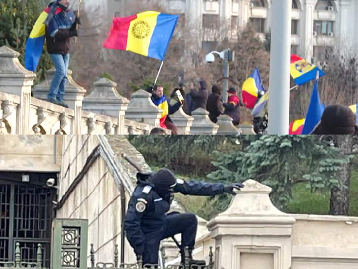 Incidente la protestul AUR față de certificatul COVID și restricții.. Zeci de persoane forțează intrarea în Parlament