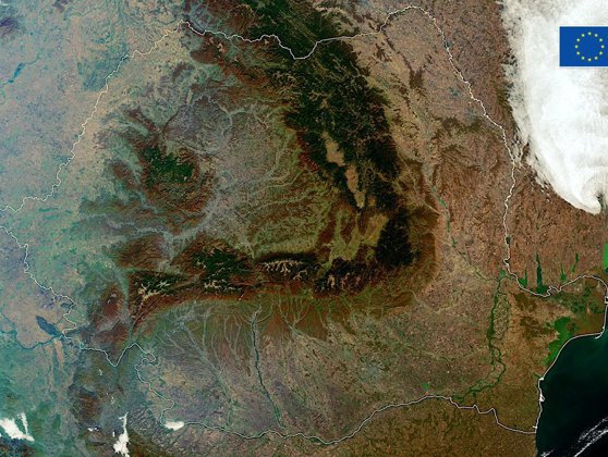 Imagine impresionantă cu România, văzută din Spațiu