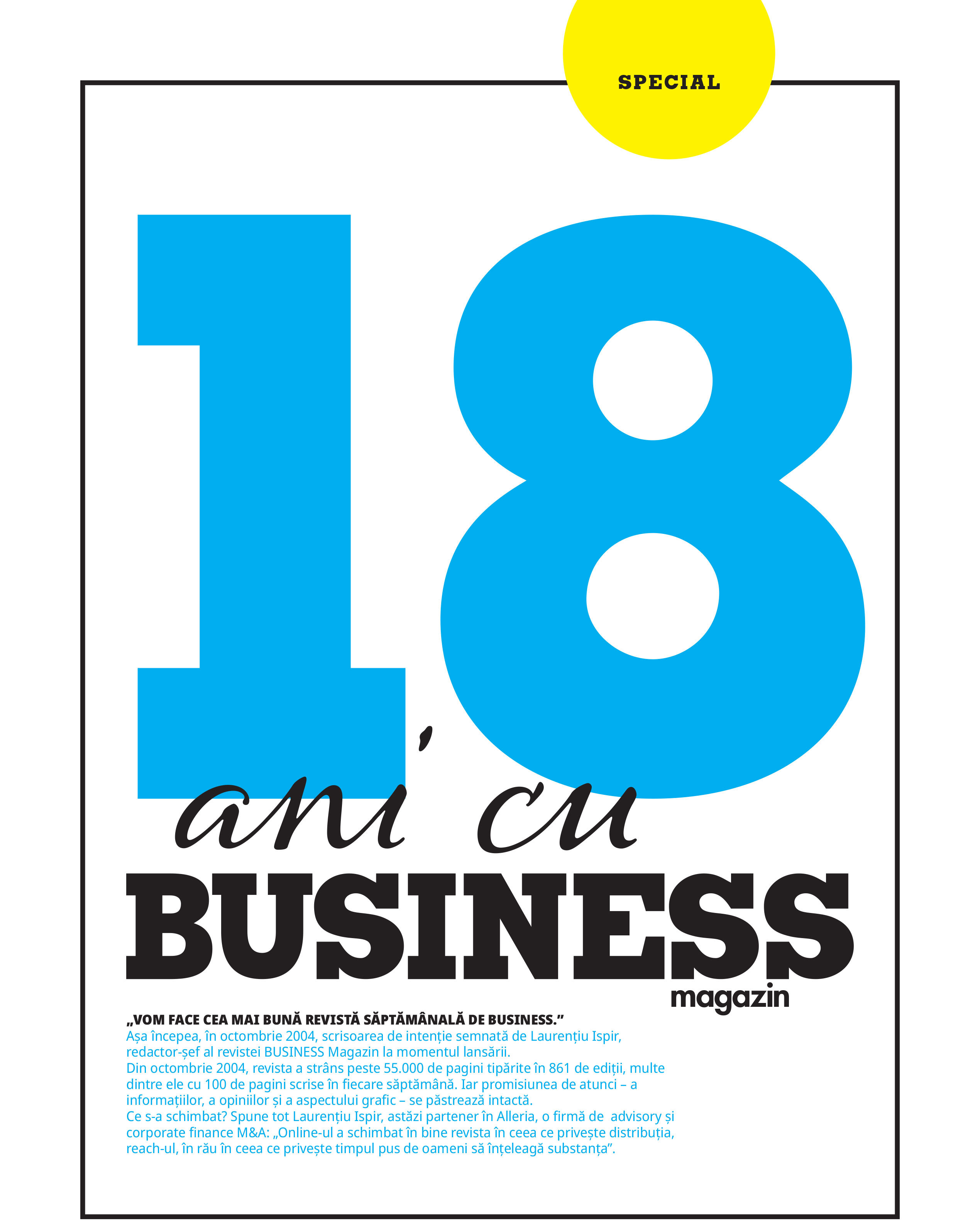 18 ani cu Business Magazin