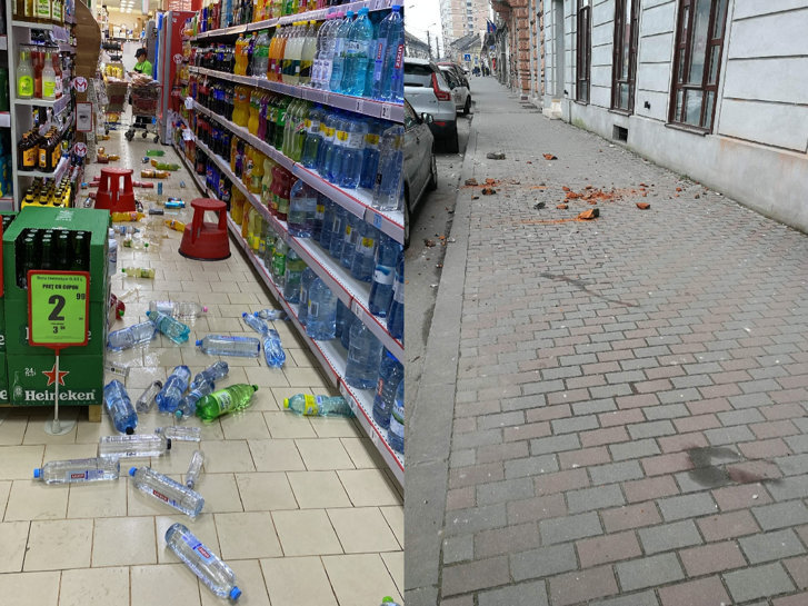 Urmările cutremurului din Gorj: avarii la clădiri și mașini, oamenii au ieșit în stradă