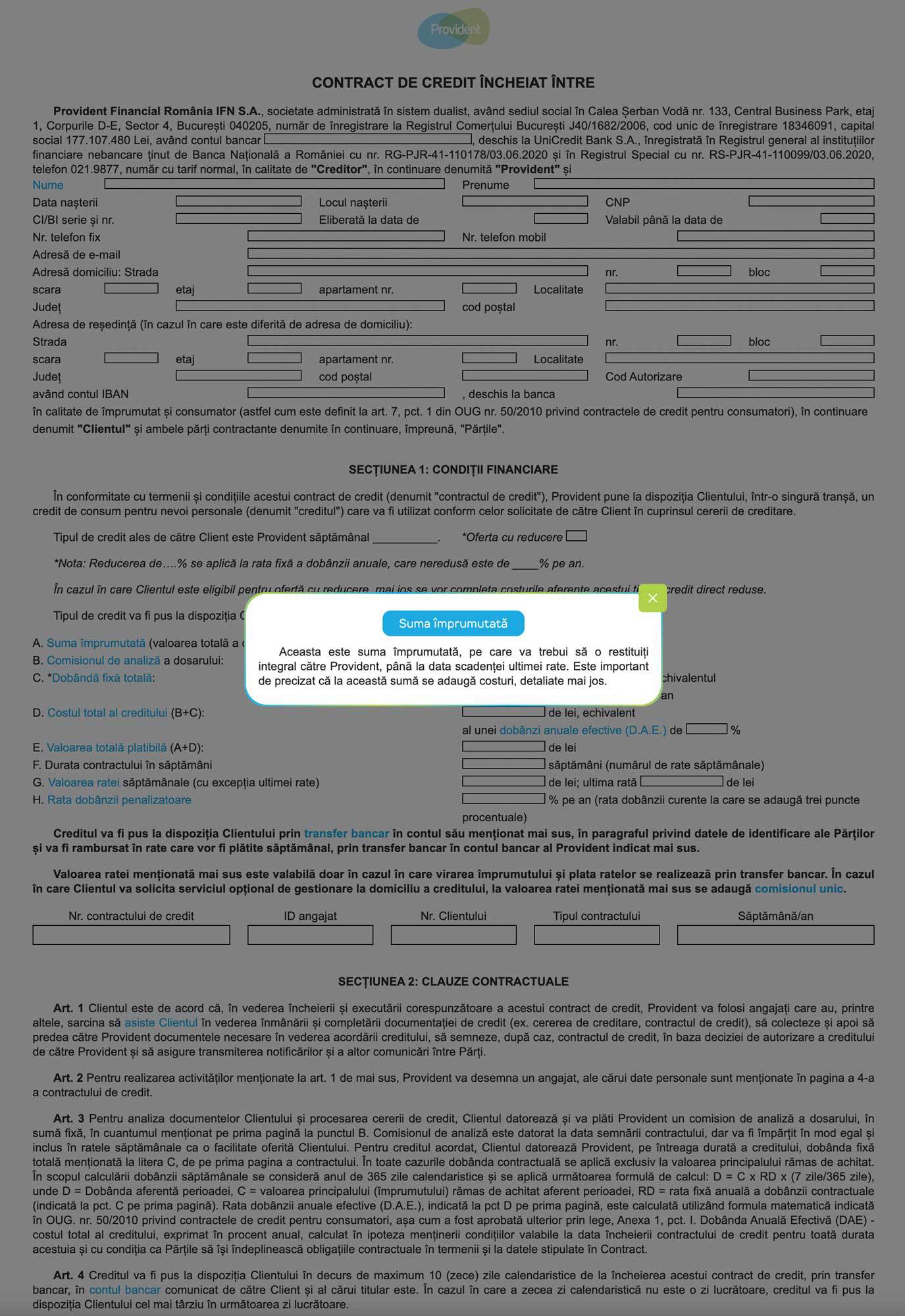 Provident Financial România | Contractul de credit explicat pe înțelesul tuturor