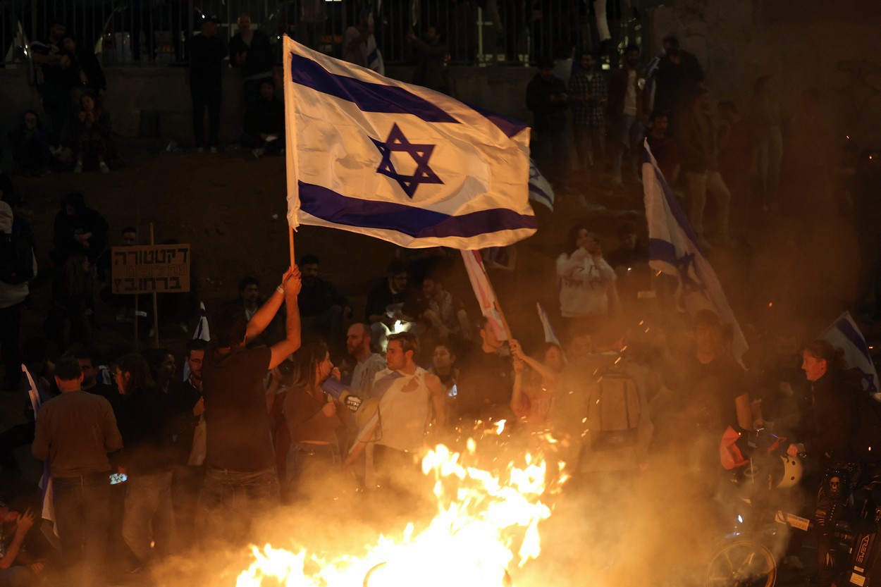 Proteste în Israel  față de revizuirea sistemului judiciar înainte de a 75-a zi a independenței