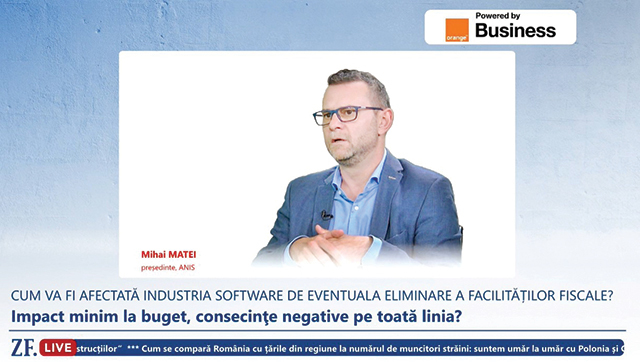 Mihai Matei, președintele ANIS: Facilitățile fiscale din IT au calitatea de a poziționa România ca jucător regional și atrage și investiții. „Fără facilitățile fiscale România devine necompetitivă în regiune.“