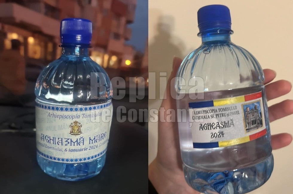 Arhiepiscopia Tomisului a vândut sticle goale pentru agheasmă cu 1 leu bucata. Sunt făcute de un apropiat al lui ÎPS Teodosie