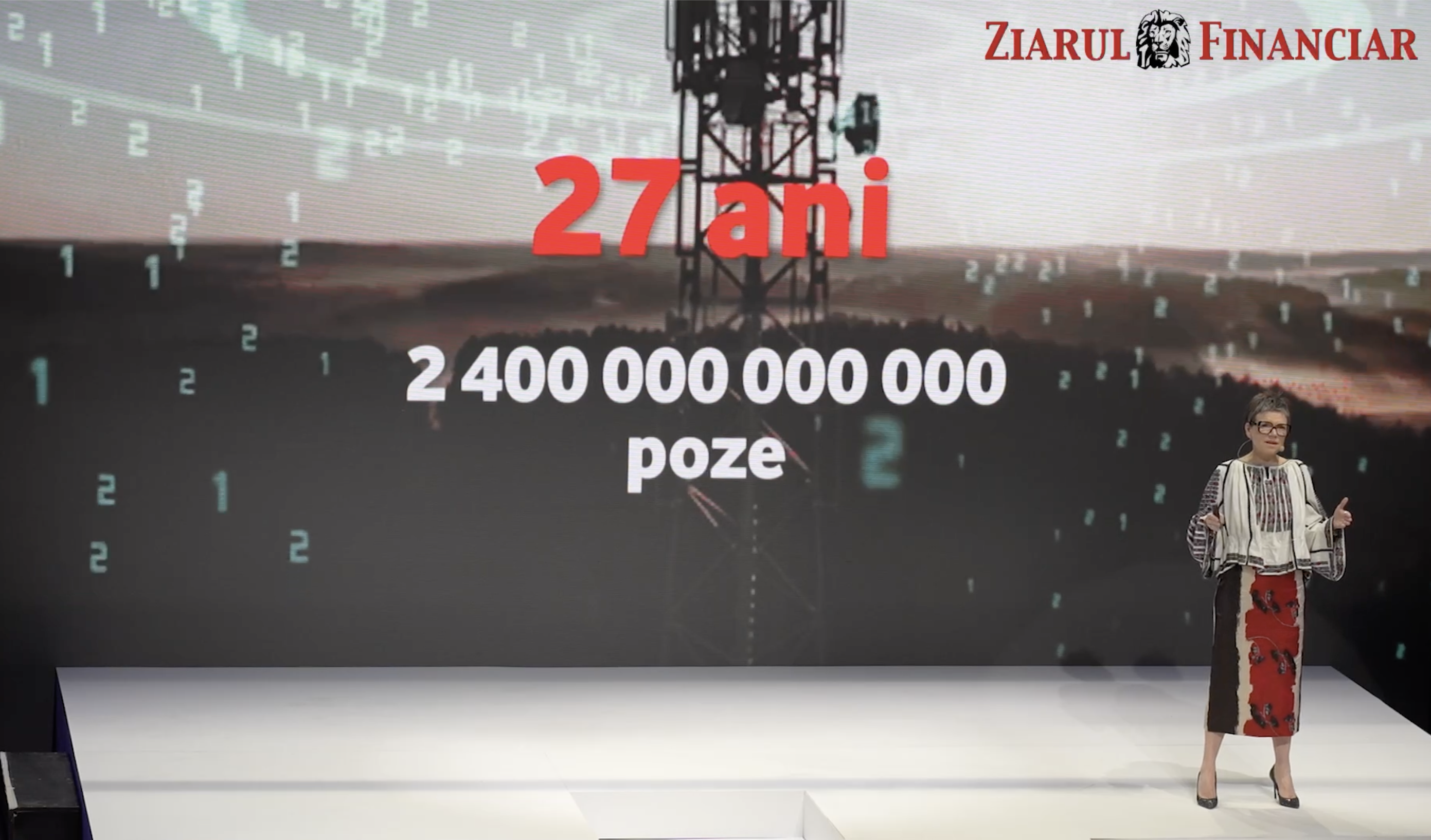 VIDEO. Alexandra Olaru, Vodafone: În 27 de ani românii au vorbit prin rețeaua noastră 661 de trilioane de minute sau peste un milion de ani. Traficul de date a crescut de 94 de ori de la lansarea 4G, în 2012