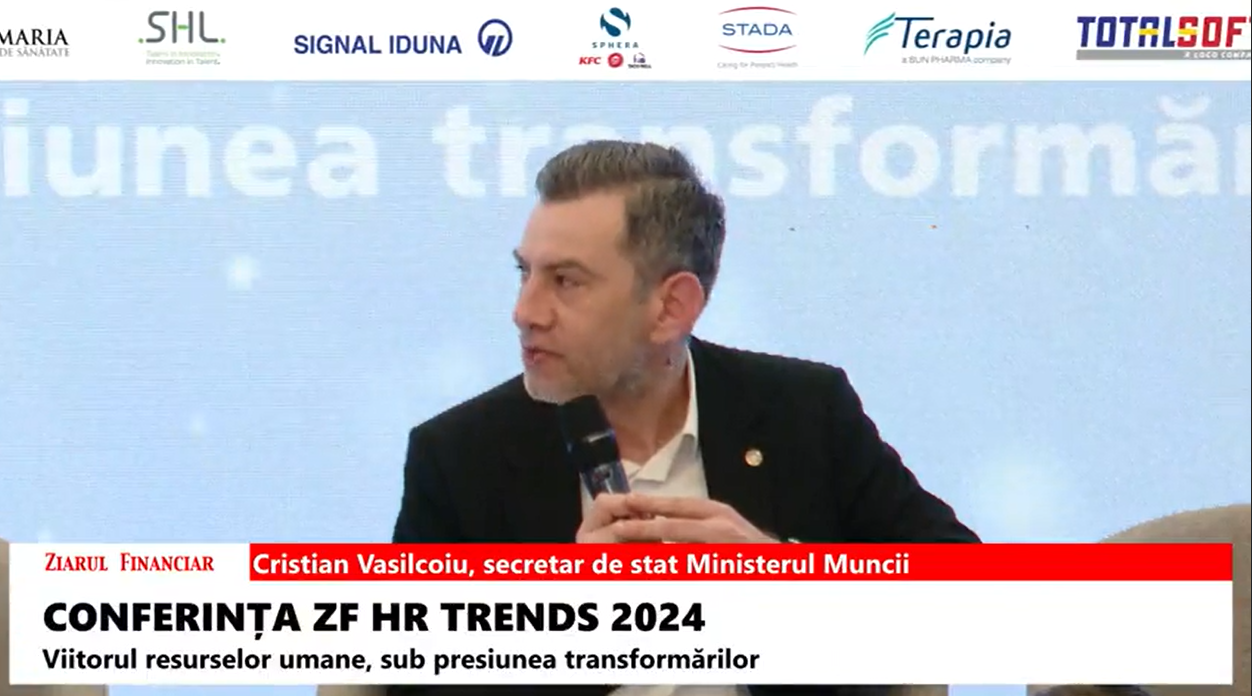 Cristian Vasilcoiu, secretar de stat, Ministerul Muncii: Momentan suntem tot într-un deficit de forță de muncă, avem creștere de contracte de muncă, continuăm să aducem muncitori non-UE. Nu e o încetinire a recrutării, dacă ar exista oameni piața ar putea să absoarbă încă 250.000 de angajați