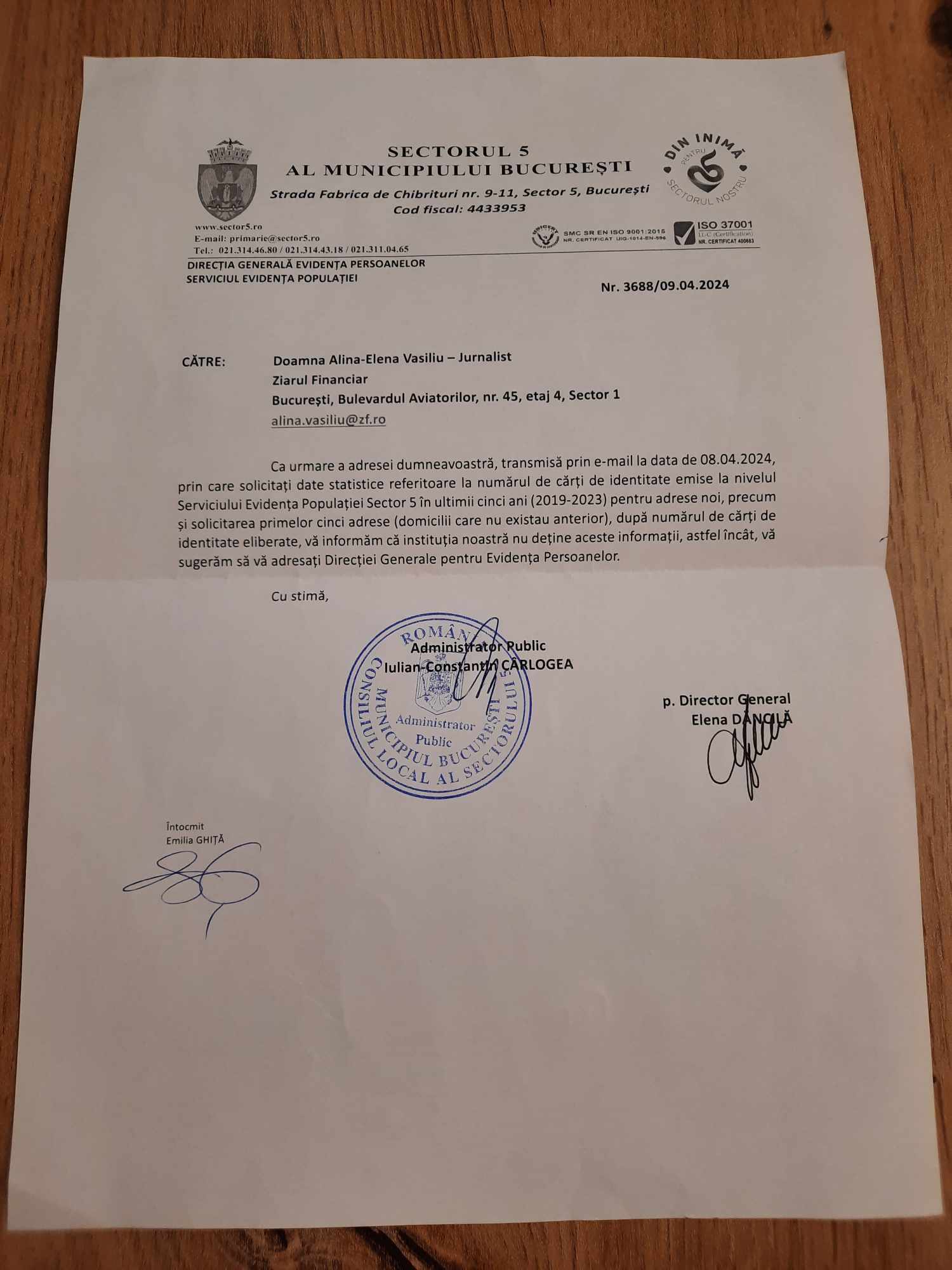 Digitalizare, smart city? Poate doar glume bune. O primărie răspunde unei solicitări online trimițând un plic la redacție, prin poștă, ca să spună că, de fapt, nu poate răspunde
