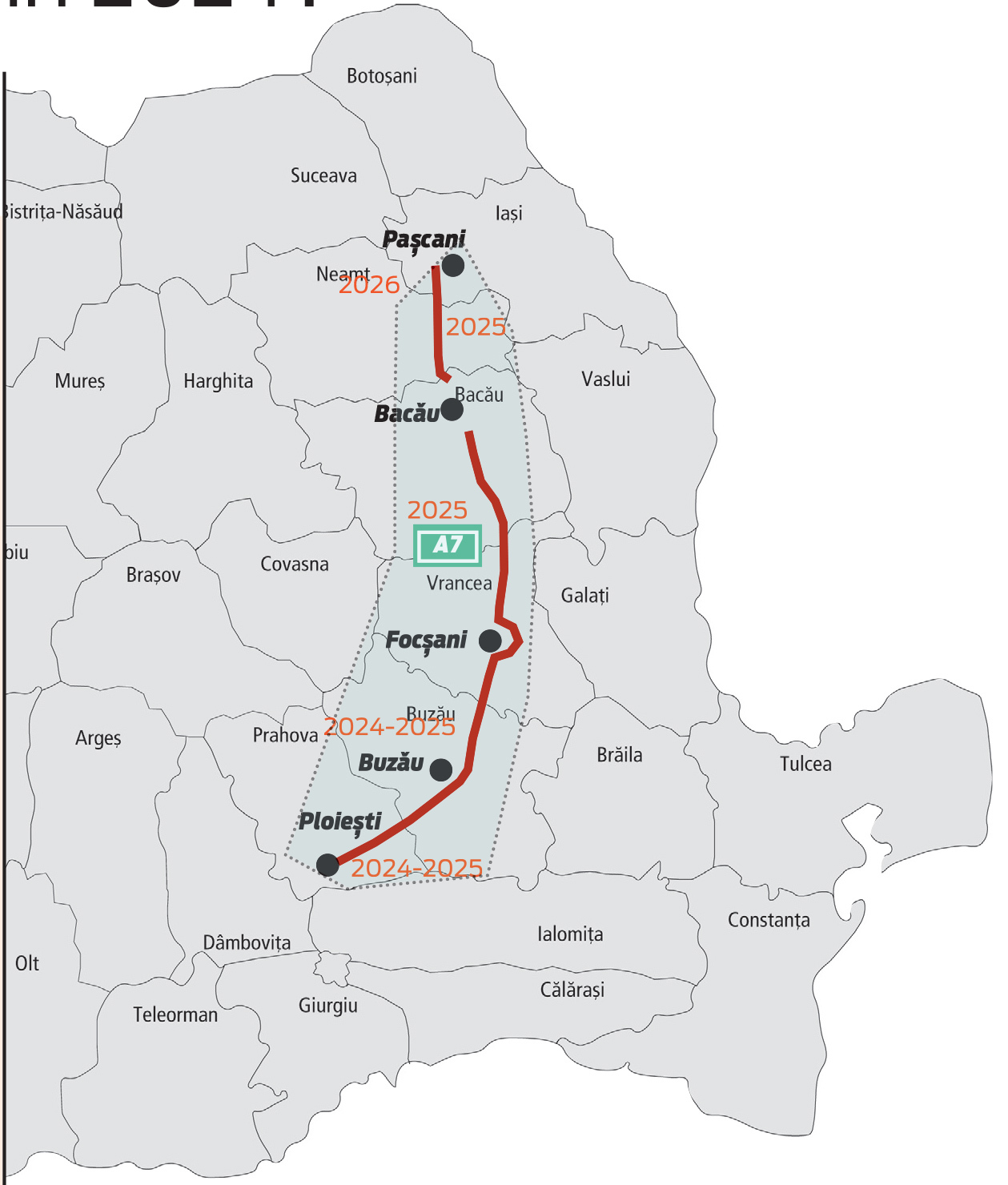 Kilometru cu kilometru: Autostrada Moldovei se apropie de inaugurarea primelor loturi. Ce bucăți vor fi gata în 2024?