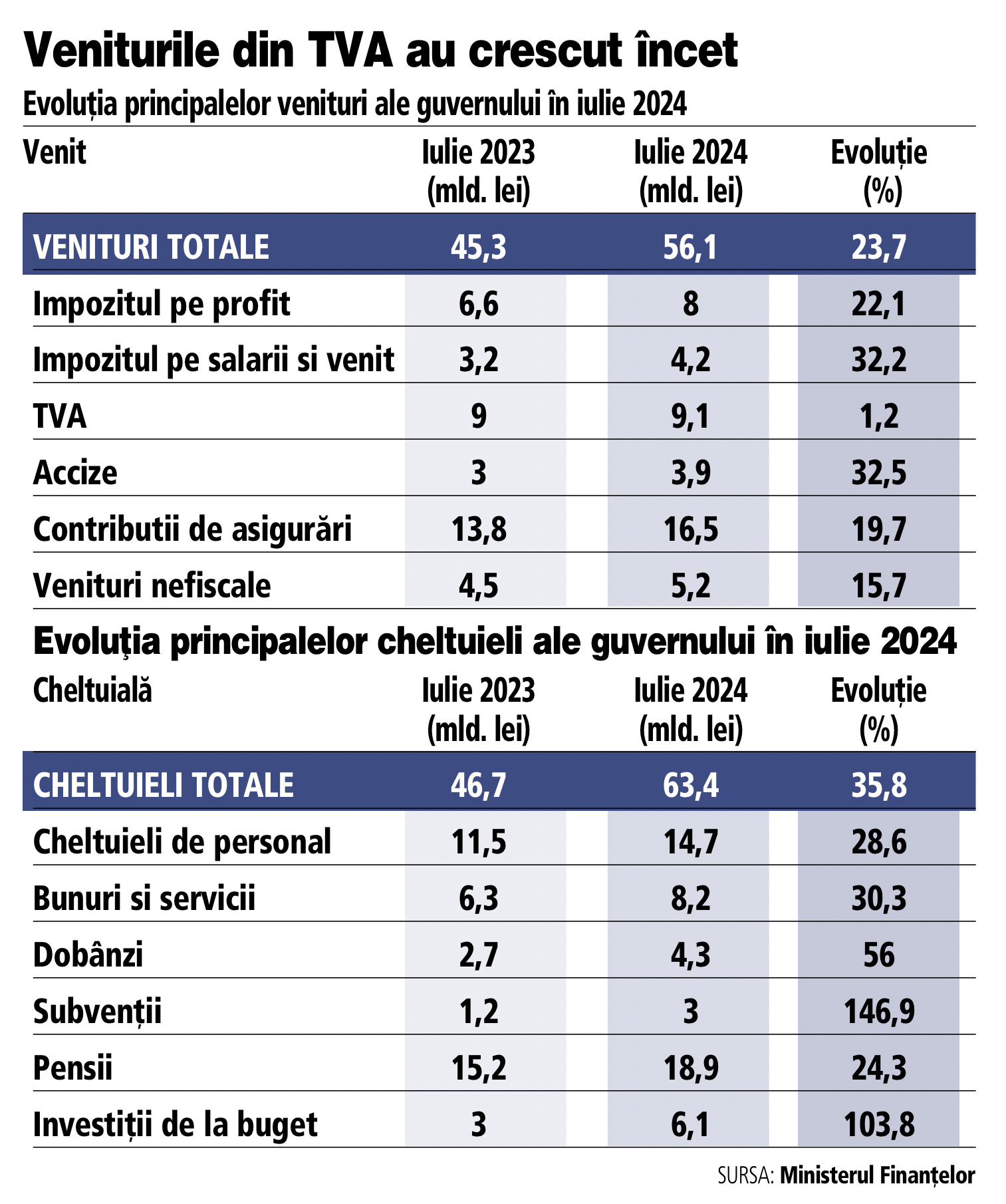 Guvernul a ieșit la picnic în iulie: cheltuielile bugetare au crescut cu 36%, iunie/iulie, față de un plus 23% la șapte luni