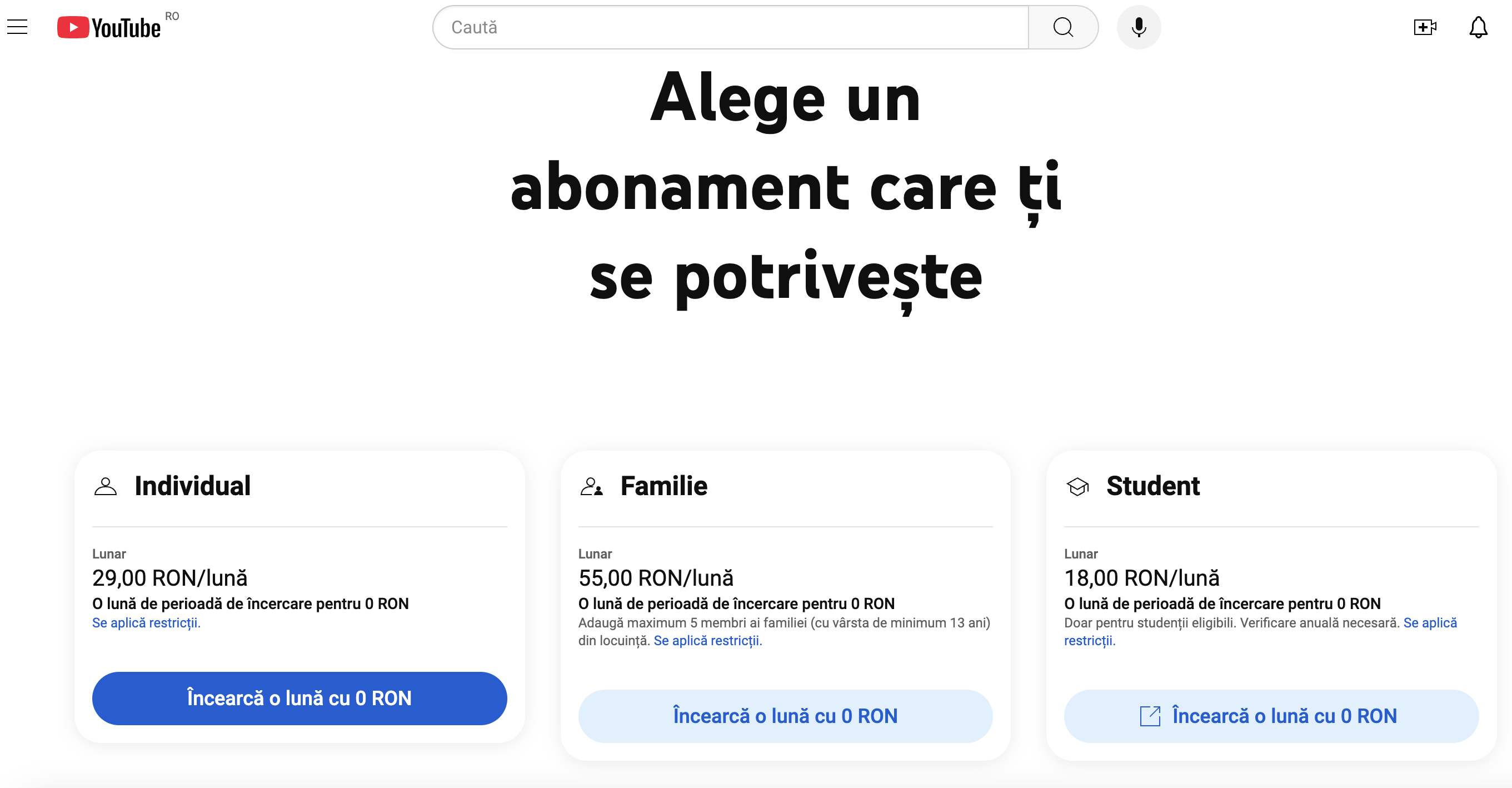 Google scumpește abonamentul pentru YouTube Premium la 29 lei/lună pentru subscripția individuală și la 55 lei/lună pentru cea de „familie”
