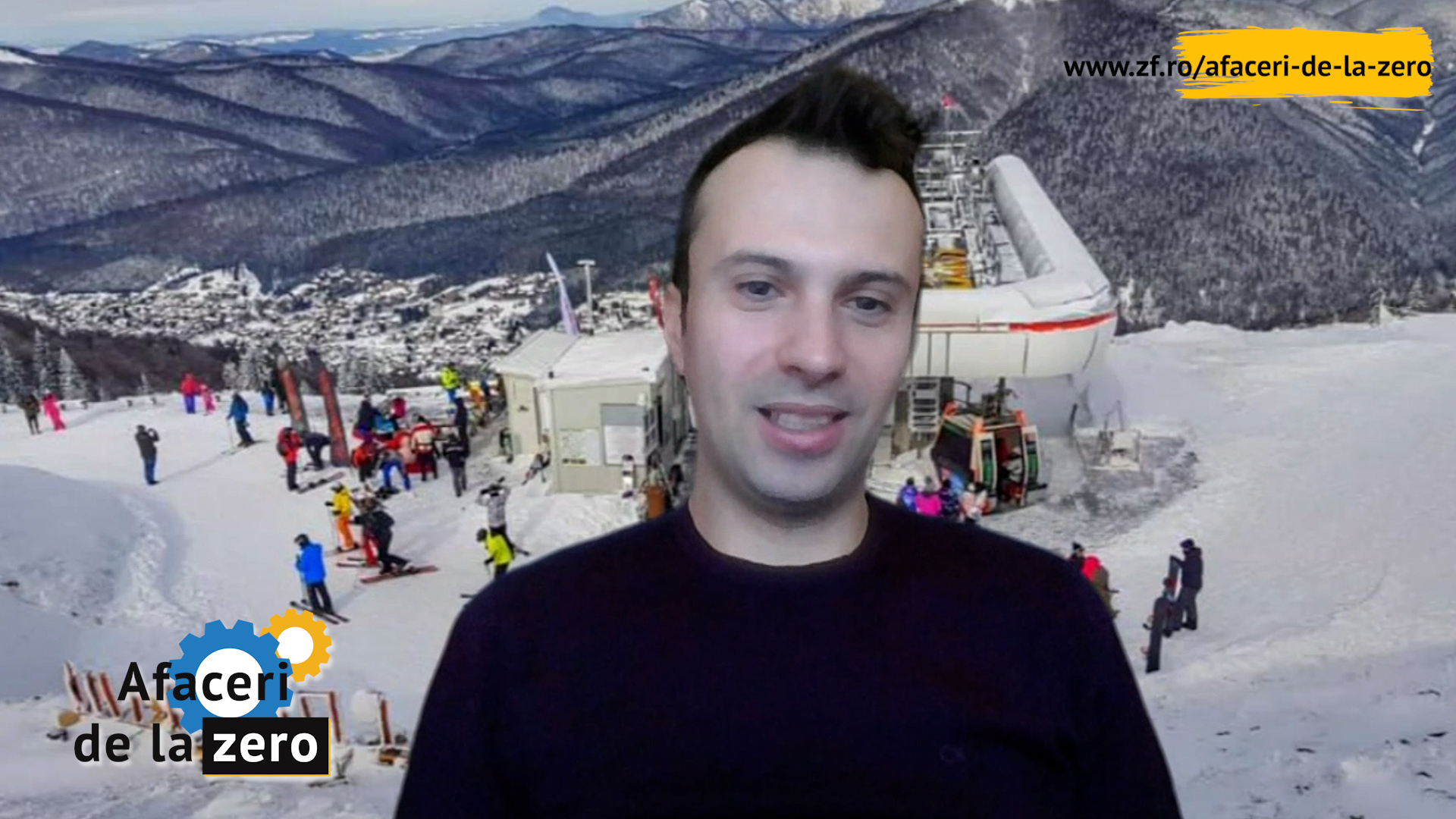 Afaceri de la Zero. Dominic Marcu a fondat școala de schi și snowboard Snowline din Azuga și atrage la lecții de schi și tabere 1.000 de copii în sezonul de iarnă
