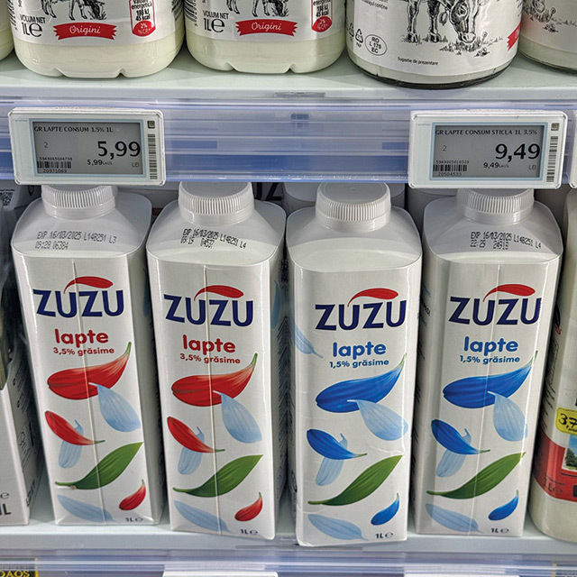 „Fentă“ la plafonarea prețului la alimentele de bază: laptele cu 3,5% grăsime ajunge la 10 lei pe litru și este cu 50% mai scump decât laptele cu 1,5%
