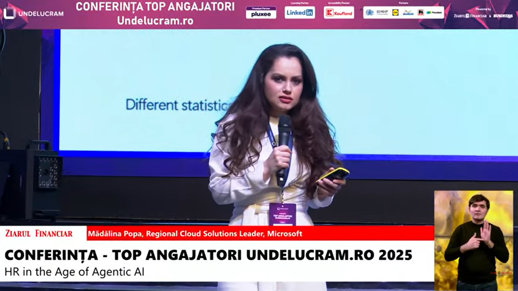 Mădălina Popa, regional cloud solutions leader, Microsoft: Peste 70% dintre angajatori preferă să angajaeze pe cineva care să aibă skilluri în inteligența artificială mai degrabă decât să aibă experiență în domeniu