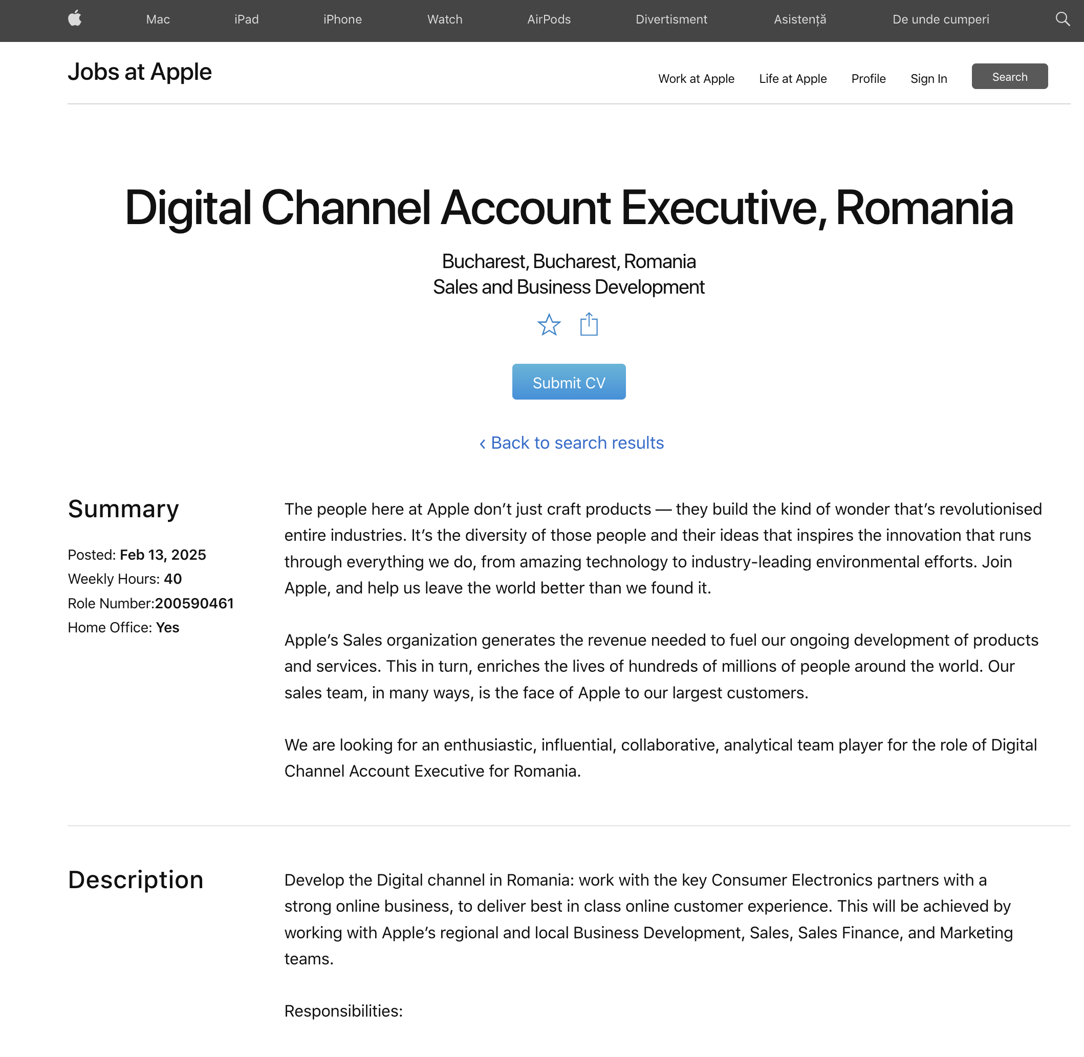 Apple se uită direct la România: Gigantul american Apple caută un om pentru a accelera creșterea vânzărilor online în România. Candidatul ideal va trebui să asigure "implementarea unei game largi de instrumente și oferte de finanțare, precum și programe de trade-in"