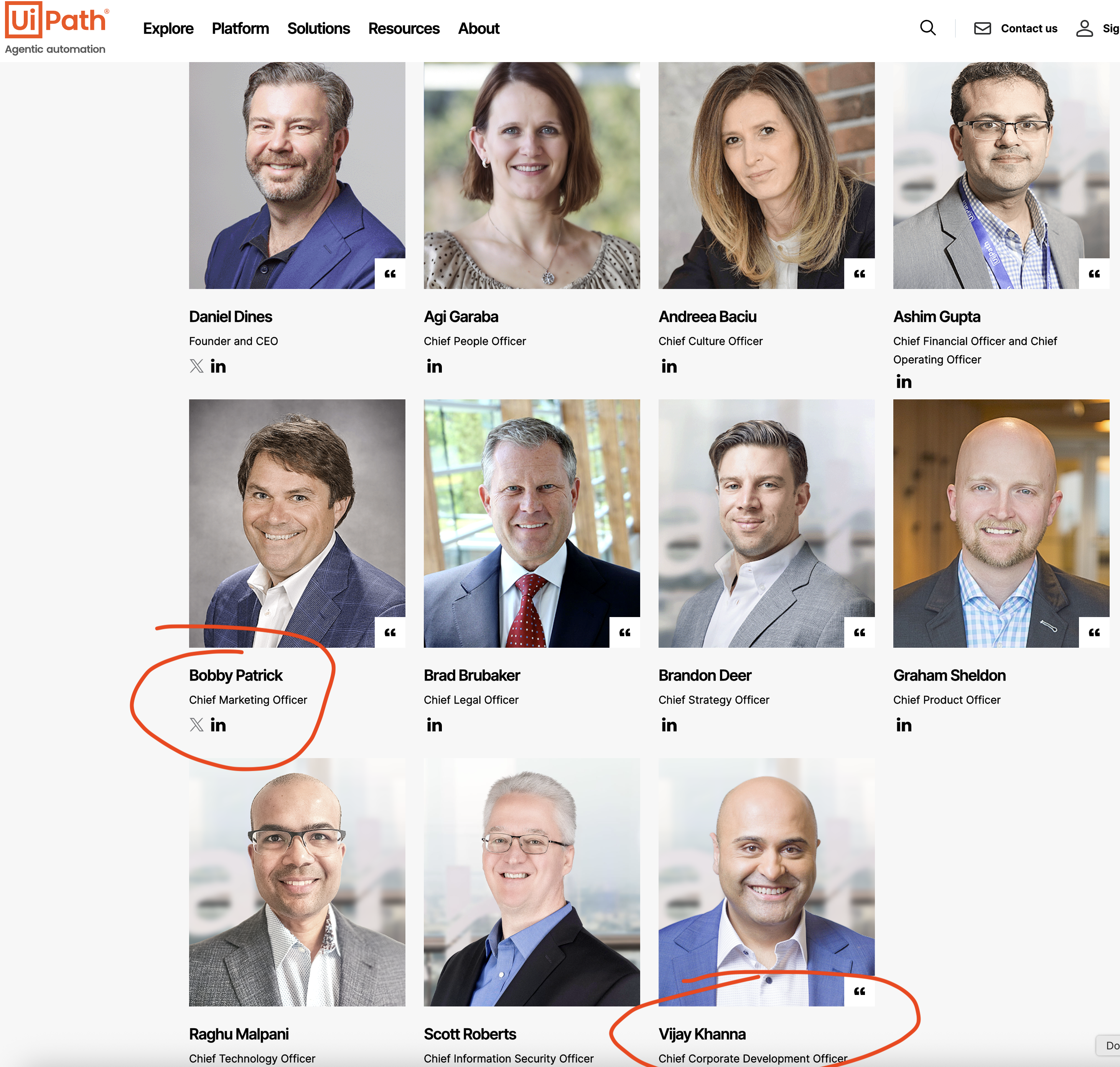 Doi executivi cu vechime părăsesc echipa globală de conducere a UiPath: Bobby Patrick - directorul de marketing și Vijay Khanna - corporate development officer