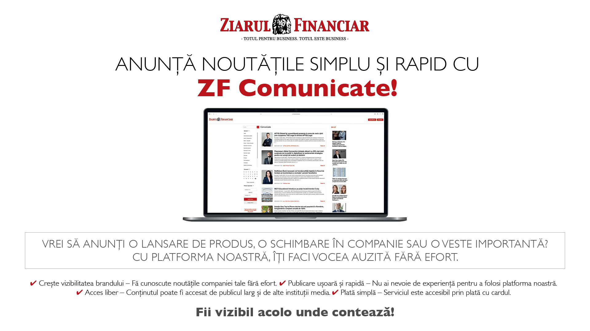 ZF Comunicate - Noul serviciu care simplifică distribuția informațiilor, pentru companii și antreprenori