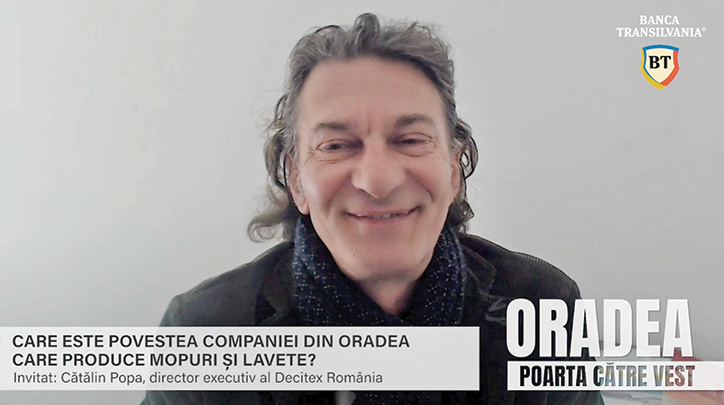 Oradea, poartă către Vest, un proiect ZF susținut de Banca Transilvania. O fabrică din Oradea produce mopuri și lavete folosite în spitalele din Franța, Elveția, Australia sau Marea Britanie, dar și în hotelurile de lux din Dubai. „Produsele noastre dezinfectează doar cu apă“
