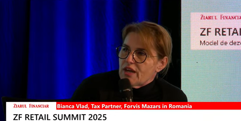 Bianca Vlad, Tax Partner, Forvis Mazars: Toată lumea are emoții cu privire la ajustarea fiscală care ar putea veni în vară și teama cea mai mare, în zona de retail, de consum, este creșterea TVA