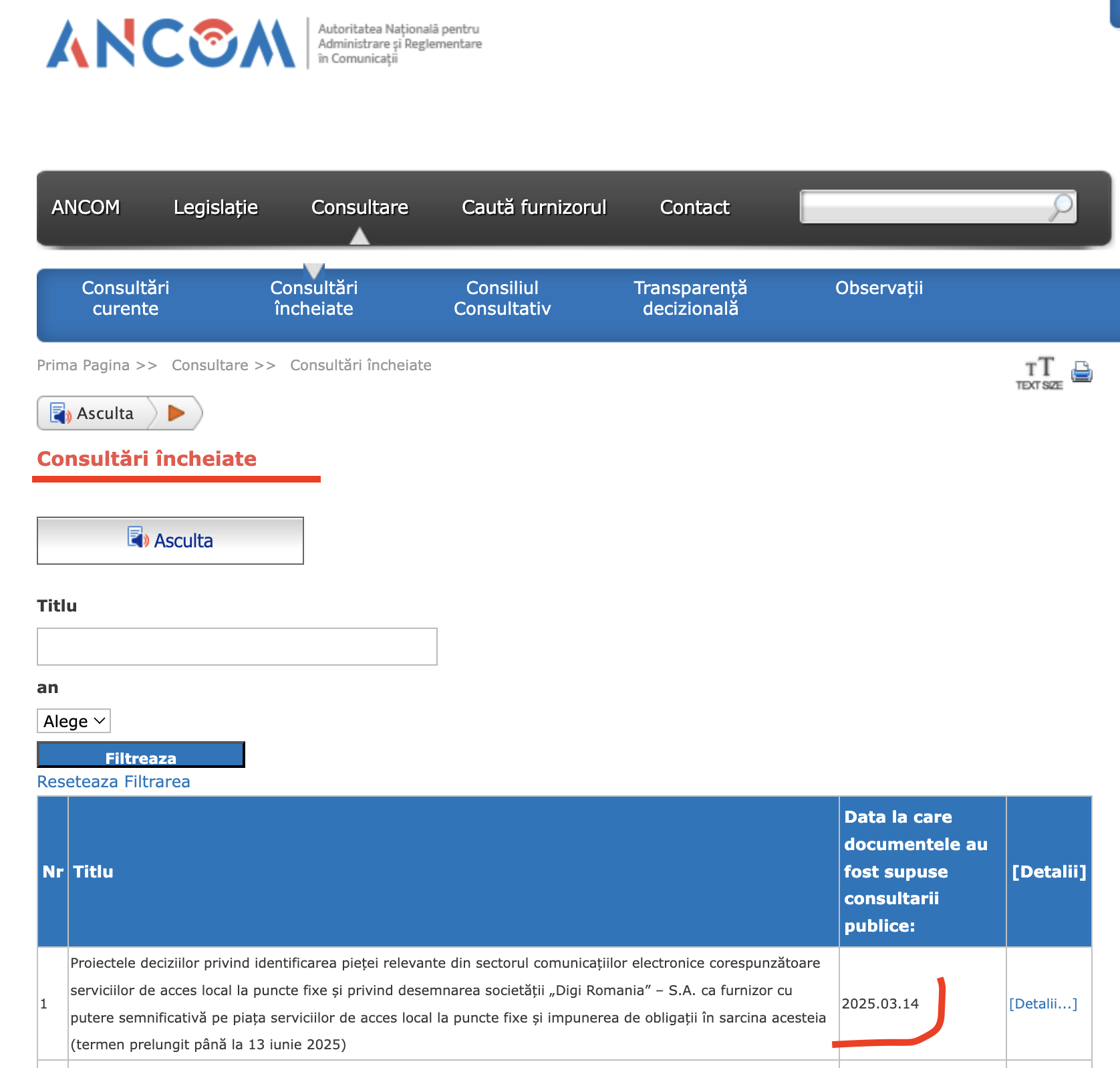 După două amânări, ANCOM merge înainte cu procedura prin care va obliga grupul Digi, cu peste 70% cotă de piață pe net fix și TV, să le ofere acces rivalilor la infrastructură în 6.500 de localități