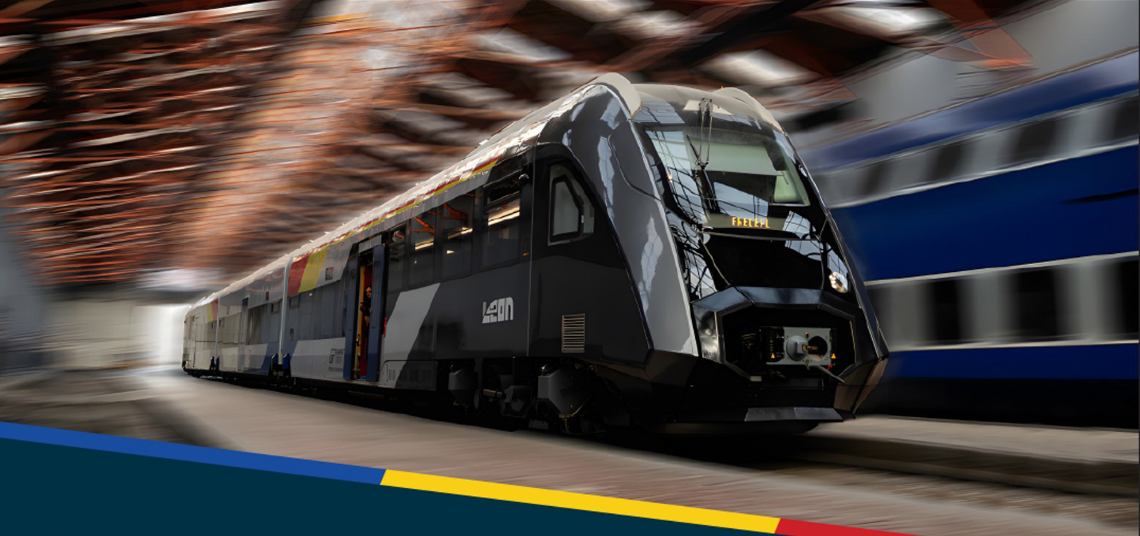 Cum arată Leon, primul tren Diesel Multiple Unit construit integral în România după cel de-al Doilea Război Mondial, care va fi lansat oficial pe 19 iunie