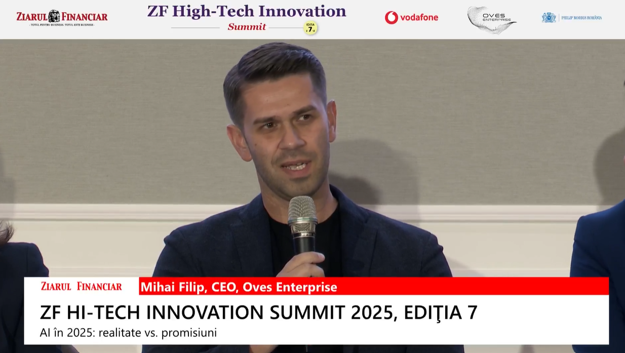 Mihai Filip, CEO, Oves Enterprise: În următoarele 6 -10 luni România va beneficia de proiecte de pe filiera Americană, inclusiv de cereri pe zona de AI. Cred că România se va repoziționa ca un exportator de software și inteligență artificială
