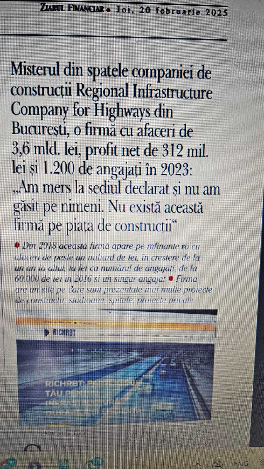 ANAF a sesizat Parchetul în cazul unei rețele transfrontaliere de evaziune și spălare de bani “Cazul RICHRBT”. Prejudiciul estimat adus bugetului de stat este de 6 mil. de lei din neplata TVA-ului și a impozitului pe profit
