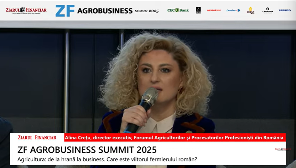 Alina Crețu, director executiv, Forumul Agricultorilor și Procesatorilor Profesioniști din România: Pentru a face procesare,  e nevoie de educație, de profesii noi. Multe compani mari din agribusiness au ajuns în ultimii ani în România și au adus nu doar cu capital, ci și cunoaștere