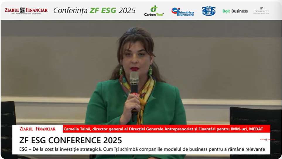 Camelia Taină, director general Direcția Generală Antreprenoriat și Finanțări pentru IMM-uri din Ministerul Economiei: Avem în desfășurare un program fanion, Startup Nation, și peste 25.000 de persoane s-au înscris pentru cursuri de antreprenoriat, iar ulterior pot aplica pentru o finanțare nerambursabilă