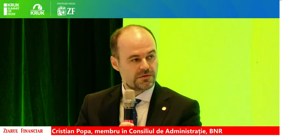 Cristian Popa, BNR: Creșterea economică dezechilibrată se corectează abrupt. Preferăm o creștere economică mai mică, dar sănătoasă. Ne apropiem de 60% datorie publică din PIB. Vedem o schimbare de paradigmă, consumul nu mai încălzește economia
