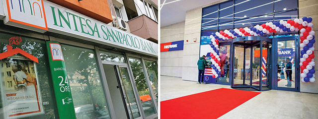 Fuziunea dintre italieni și americani pe piața bancară românească, la final. Intesa Sanpaolo poate urca în topul bancar după finalizarea fuziunii cu First Bank, de pe locul 15, țintind top 10 bănci mari. Iar First Bank dispare din statisticile bancare