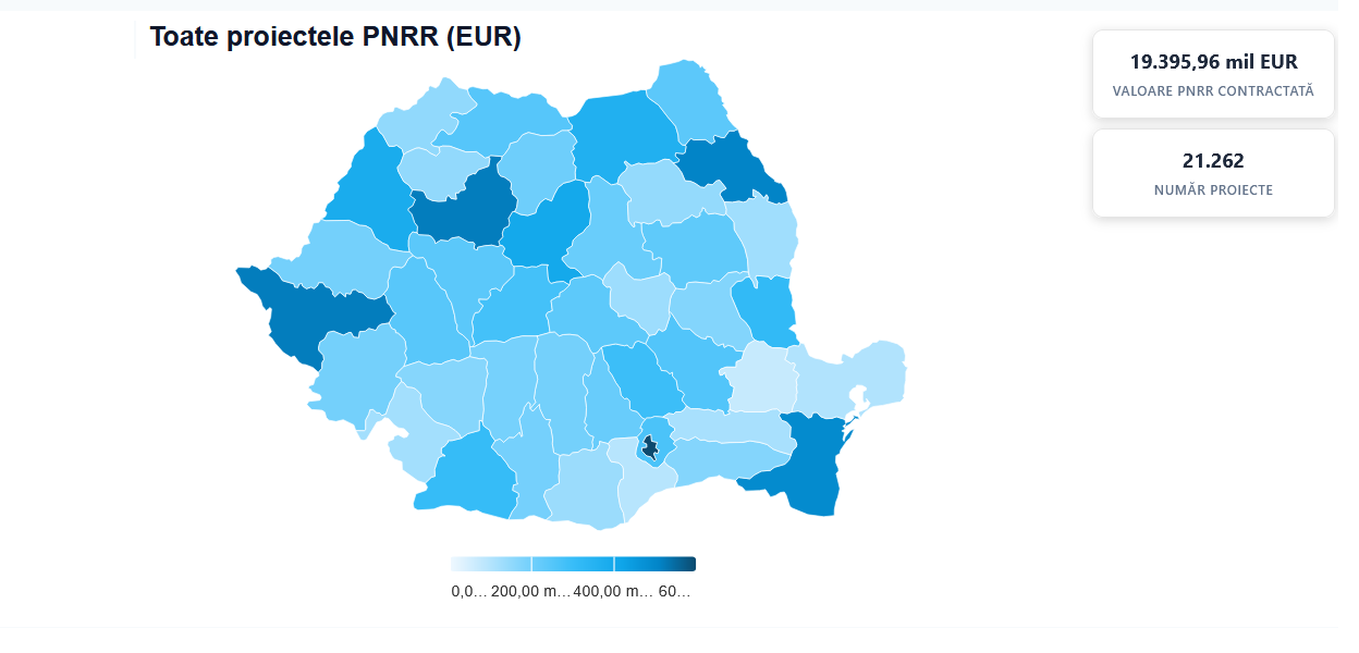 Stadiul proiectelor cu bani din PNRR este la vedere. Platforma Ministerului Investițiilor și Proiectelor Europene a devenit funcțională