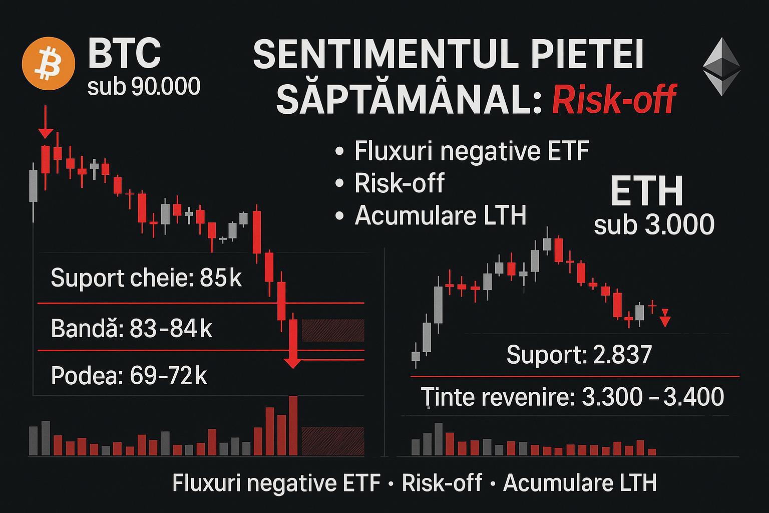 BingX Market Sentiment – Bitcoin cade sub 90.000 $, Ethereum sub 3.000 $: Bearish pe toată linia