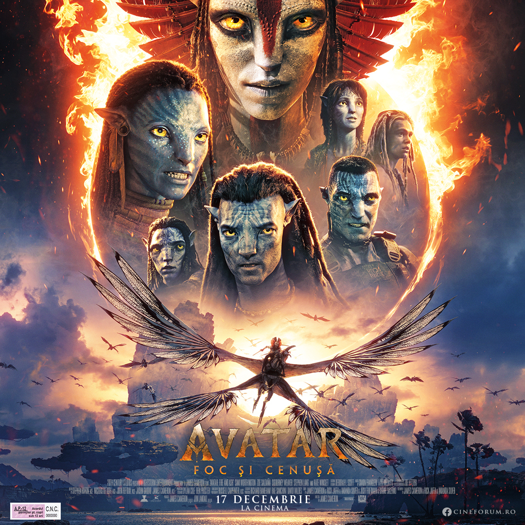 Avatar: Foc și Cenușă debutează pe locul 1 în box office-ul din România, cu încasări de peste 5,6 mil. lei